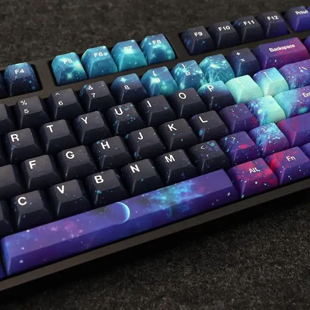 Alt view image 4 of 7 - MOLGRIA Keycaps Starry Sky 139 Set for Mechanical Keyboard, Custom PBT KCA Profile Key Caps with Keycap Puller for Gateron Kailh Cherry MX Switch for ANSI and ISO Layout Keyboard