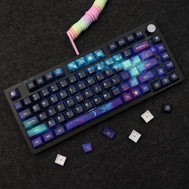 Alt view image 7 of 7 - MOLGRIA Keycaps Starry Sky 139 Set for Mechanical Keyboard, Custom PBT KCA Profile Key Caps with Keycap Puller for Gateron Kailh Cherry MX Switch for ANSI and ISO Layout Keyboard