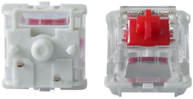 Main image of GATERON Jupiter Red Keyboard Switches, Linear 45gf RGB LED 5 Pin Factory Pre-lubed Key Switches for MX Mechanical Keyboard(Red,110PCS)