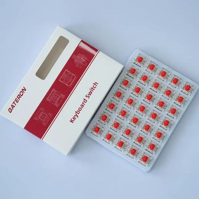 Alt view image 5 of 6 - GATERON Jupiter Red Keyboard Switches, Linear 45gf RGB LED 5 Pin Factory Pre-lubed Key Switches for MX Mechanical Keyboard(Red,110PCS)