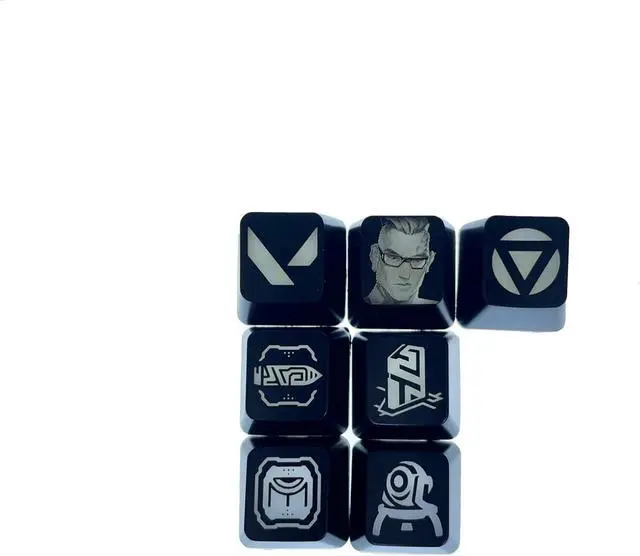 Alt view image 6 of 6 - Valorant Custom Keycaps (Agent Chamber) - Laser Engraved with Each Valorant Agent's Portrait, Skills, and Position. Fit with Any Mechanical Keyboard. Valorant Gift for Gamers, Adults, and Teens.