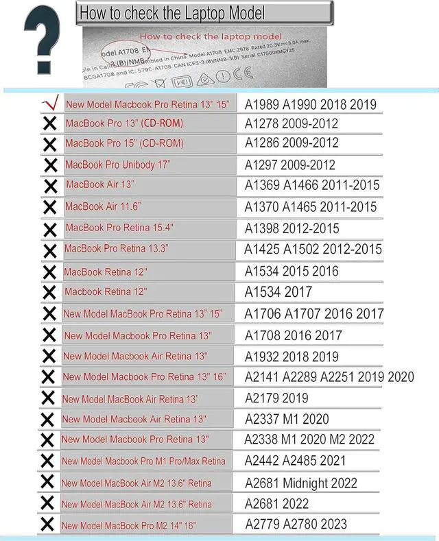 Alt view image 2 of 7 - Bfenown Replacement US Keyboard Key Cap Keycaps Keys for MacBook Pro 13" 15" A1989 A1990 A2159, MacBook Air 13 inch A1932 MRE82LL/A MVFH2LL/A 2018-2019 Year