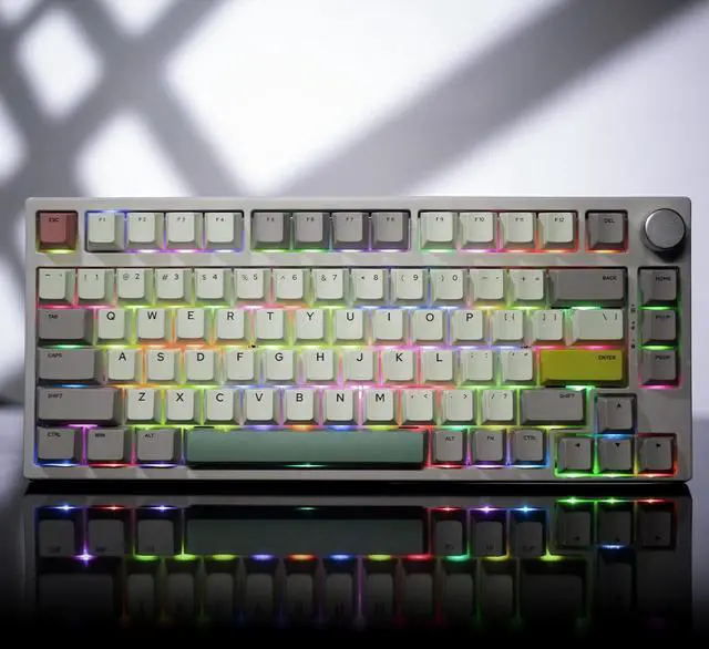 Alt view image 2 of 7 - GK GAMAKAY TK75 SE Mechanical Keyboard, Compact Size (White-Outemu Brown Switch)