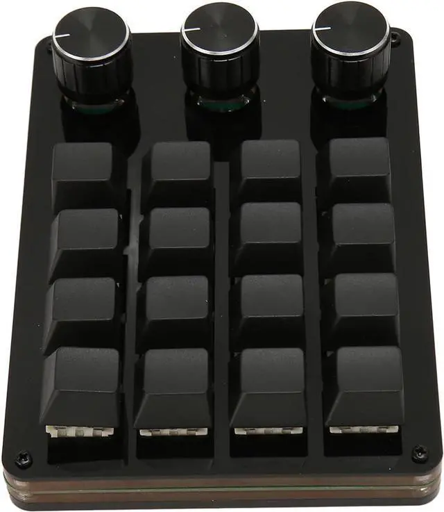 Main image of Mini Macro Keypad, 16 Keys One Handed Programmable Keyboard with 3 Knobs, Portable Hot Swappable USB Wired Keypad for Gaming Office Media