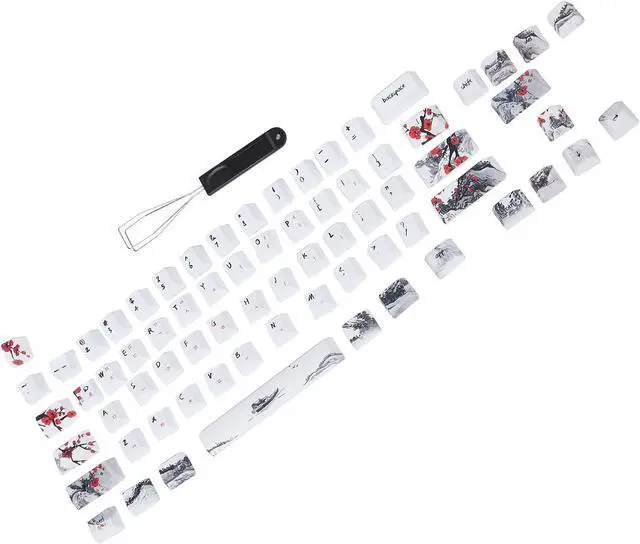 Main image of PBT Keycaps, 71 Keys Keyboard Keycaps, FiveSided Sublimation Mechanical Keycaps, for Mechanical Optical Keyboards (English-Korean)
