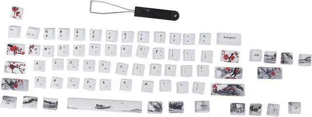 Main image of PBT Keycaps, Five Sided Sublimation, 71 Keys Keyboard Caps Set, Compatible with 61/64 Specification Keyboards, Ultra Thick Design for Satisfying Keystrokes, Wear (English-Korean)