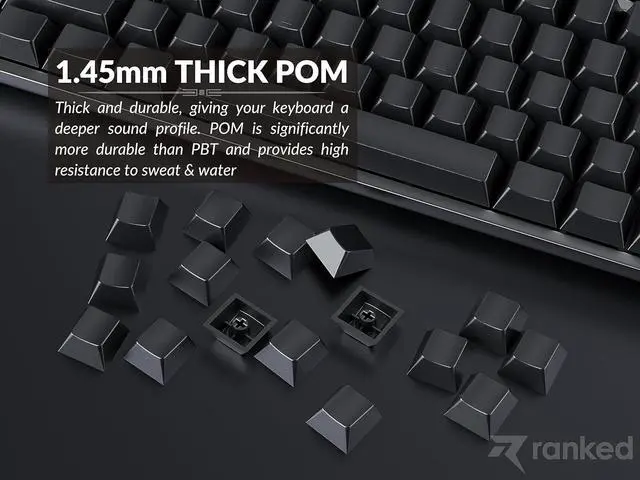 Alt view image 6 of 7 - Ranked POM Jelly Premium Translucent Keycap Set | 1.45 mm Thick POM | Cherry Profile for Custom Mechanical Keyboard (Black Ink, 169 Keys)