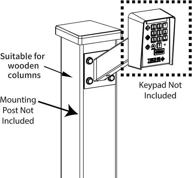 Alt view image 6 of 7 - Keypad Mounting Post Bracket Heavy-Duty Universal Pedestal Mount Ghost Controls Gooseneck for Keypads on Automatic Gate Opener Systems, 14.6" 1-Pack for Car