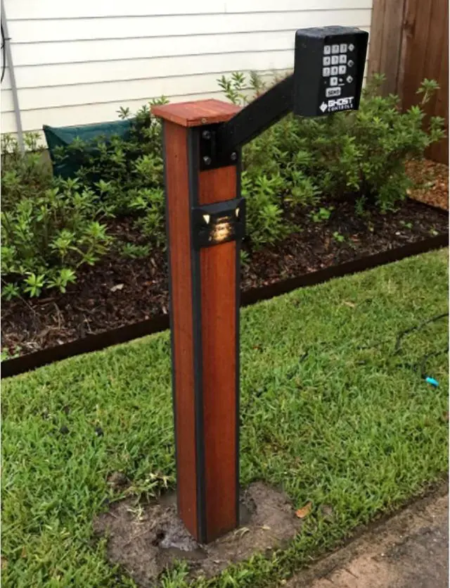 Alt view image 7 of 7 - Keypad Mounting Post Bracket Heavy-Duty Universal Pedestal Mount Ghost Controls Gooseneck for Keypads on Automatic Gate Opener Systems, 14.6" 1-Pack for Car