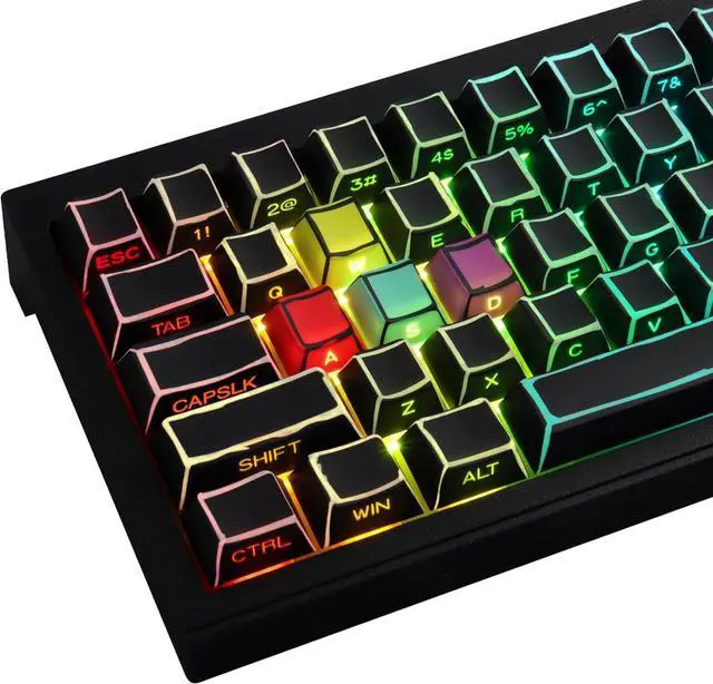 Main image of JOMKIZ PBT Keycaps,128 Keys Dye Sublimation Cherry Profile Keycaps Side Engraved Transparent Keycap Set for Cherry MX Switches ASIN/ISO Layout Mechanical Keyboards