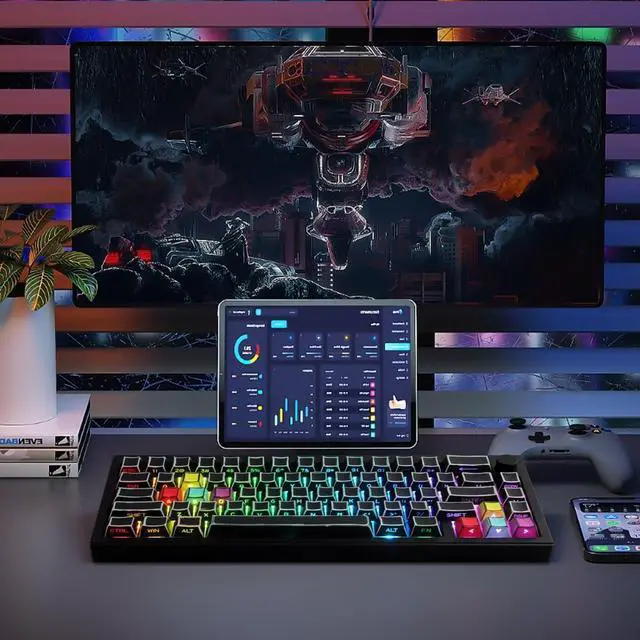 Alt view image 7 of 7 - JOMKIZ PBT Keycaps,128 Keys Dye Sublimation Cherry Profile Keycaps Side Engraved Transparent Keycap Set for Cherry MX Switches ASIN/ISO Layout Mechanical Keyboards