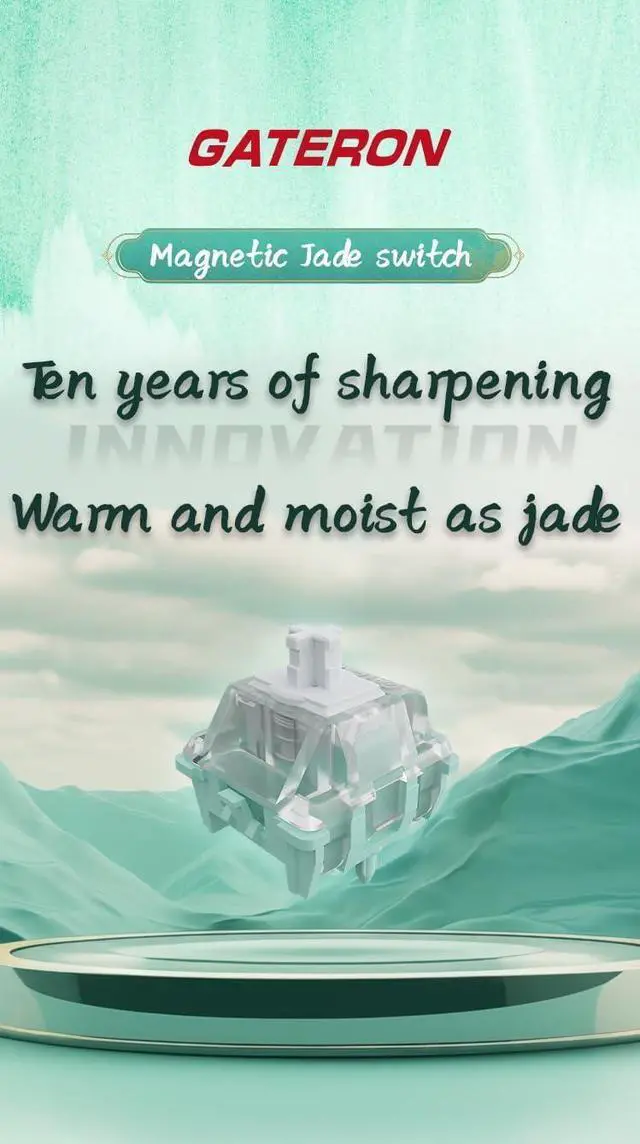 Alt view image 2 of 6 - CN GAMING GATERON Magnetic Jade Keyboard Switches, Linear Factory Pre-lubed Freely Setting Pre-Travel Key Switches for Mechanical Keyboard (90, Magnetic Jade)