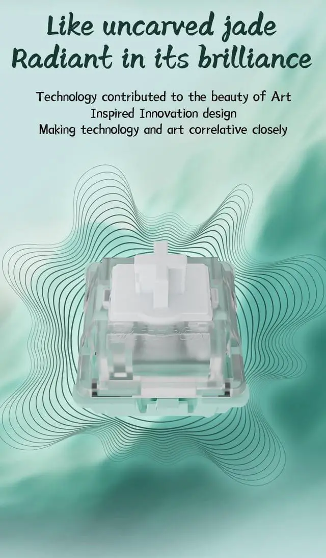 Alt view image 5 of 6 - CN GAMING GATERON Magnetic Jade Keyboard Switches, Linear Factory Pre-lubed Freely Setting Pre-Travel Key Switches for Mechanical Keyboard (90, Magnetic Jade)