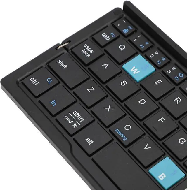 Alt view image 7 of 7 - Foldable Keyboard, Portable Keyboard with Universal Stand, Pocket Size Tri BT Keyboard, Fast Rechargable Keyboard for Pad, Phone, Laptop and Table (Black Gray)