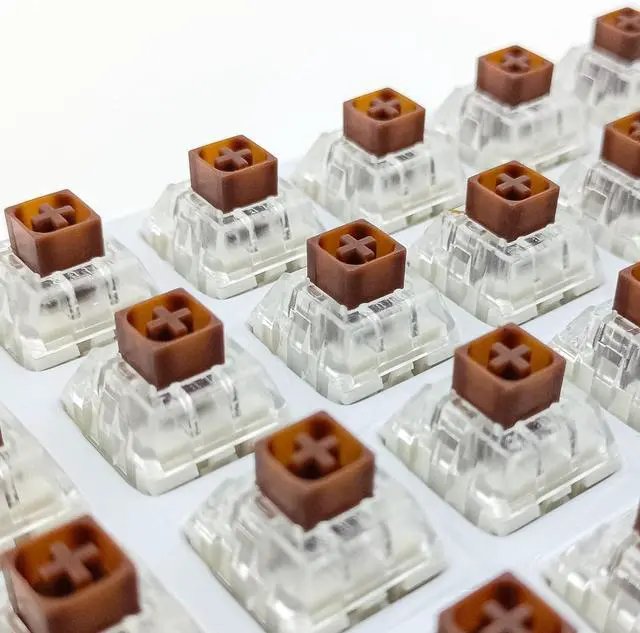 Alt view image 4 of 5 - Kailh Box Brown Switches for Mechanical Keyboard,3-Pin 45gf Tactile/Factory Lubed/Dust&Waterproof Switches(Kailh Box Brown,108Pcs)