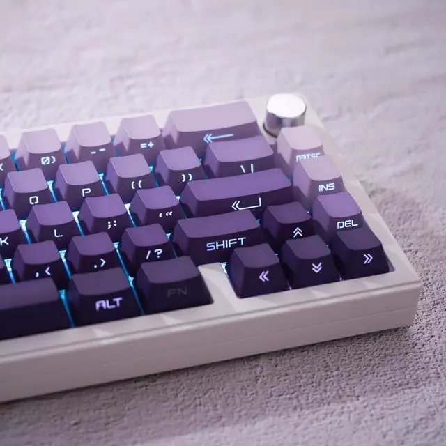Alt view image 6 of 7 - 134 Keys PBT Double Shot Keycaps OEM Profile Gradient Purple Backlit Keycaps Set Fit for 61/64/87/104/108 Cherry Mx Switches Mechanical Keyboard