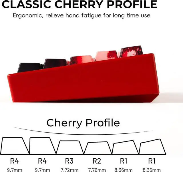 Alt view image 3 of 7 - XVX PBT Keycaps, Side Printed Shine Through Keycap Set, Cherry Profile Dye Sublimation Keyboard Caps Suitable for 60% 65% 75% 100% Cherry Gateron MX Switches Mechanical Keyboard