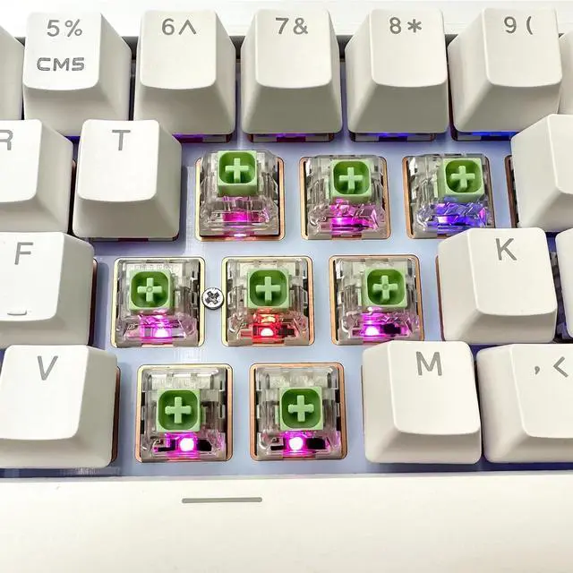 Alt view image 5 of 5 - Zjmehty Kailh Box Jade Switches for Mechanical Gaming Keyboard,3-Pin 50gf Clicky/lubed/Dust&Waterproof Switches(90Pcs,Kailh Box Jade)