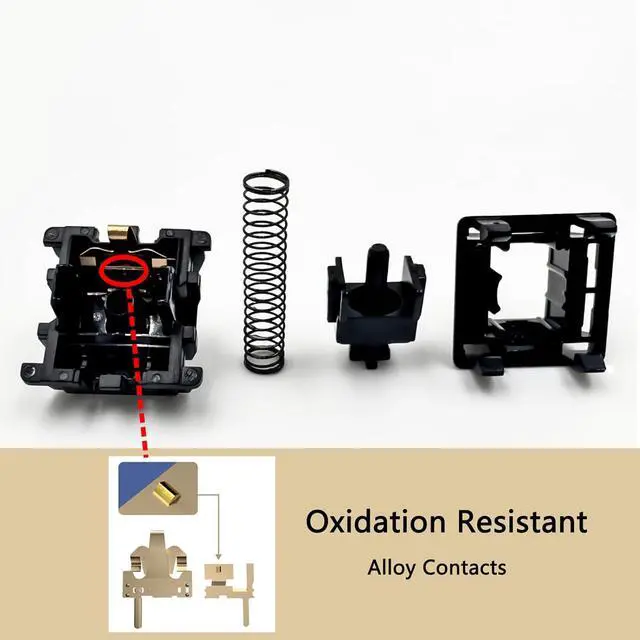 Alt view image 3 of 6 - Gateron Oil King 3.0 Switches for Mx Mechanical Keyboard,5-Pin 55gf Linear/Pre-Lubed/Triple-Enhanced Pin Switches(36pcs,Oil King)