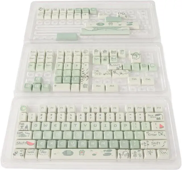 Alt view image 3 of 7 - PBT Dye Sublimation Mechanical Keyboard Keyboard Ergonomic Cartoon Style for PC Gaming DIY, 148 Keys (Frog)