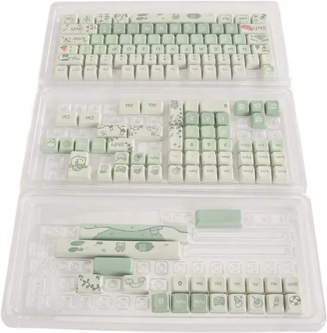 Alt view image 2 of 7 - PBT Dye Sublimation Mechanical Keyboard Keyboard Ergonomic Cartoon Style for PC Gaming DIY, 148 Keys (Frog)