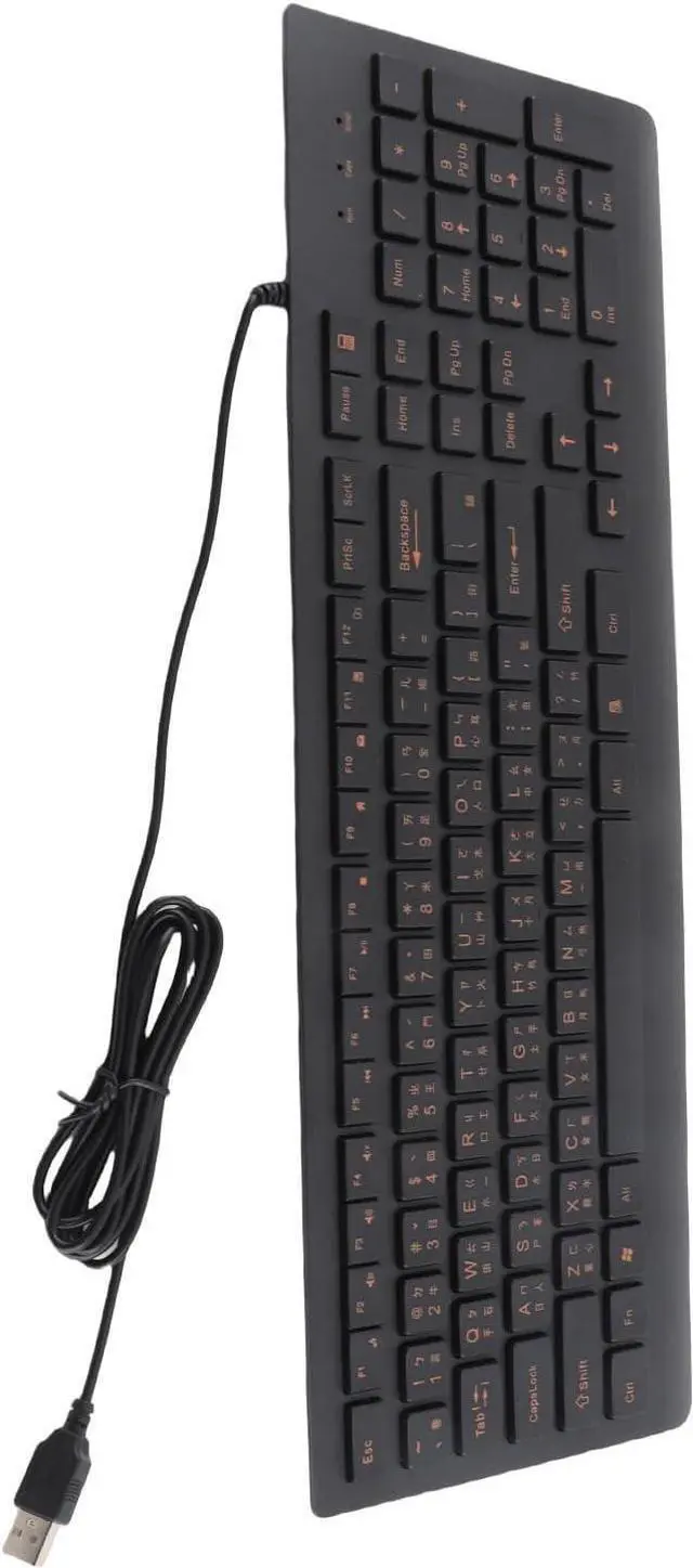 Alt view image 7 of 7 - Bilingual Chinese English Computer Keyboard, Wired Chinese USB PC Keyboard Silent Typing, 108Keys Full Sized Chinese Learning Keyboard for Home, Office