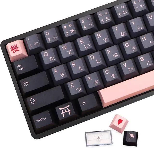 Main image of MOLGRIA Keycaps 136 Set Night Sakura for Full Sized Keyboard, Custom PBT Cherry Profile Key Caps Japanese Style with Keycap Puller for Cherry MX 104/87/68/61 60 Percent ANSI/ISO Layout Keyboard