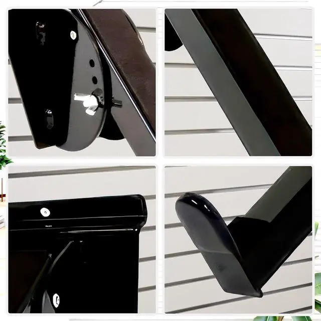 Alt view image 5 of 7 - Victory Display Heavy-Duty Steel Slatwall Piano Keyboard Stand (4-Pack), Wall Mount w/ Telescoping Arms (12"-18"), Piano Stand, Keyboard Holder, Keyboard Stand Piano, Music Production Equipment, Black