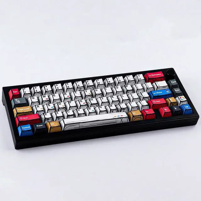 Alt view image 3 of 7 - PBT Keycaps - Japanese Manga Theme Keycaps Set, 131 Keys Cherry Profile Dye-Sub Custom Keycap, Color Minimalist Style Key Caps for 60%, 65%, 75%, 100% Cherry MX Mechanical Keyboard