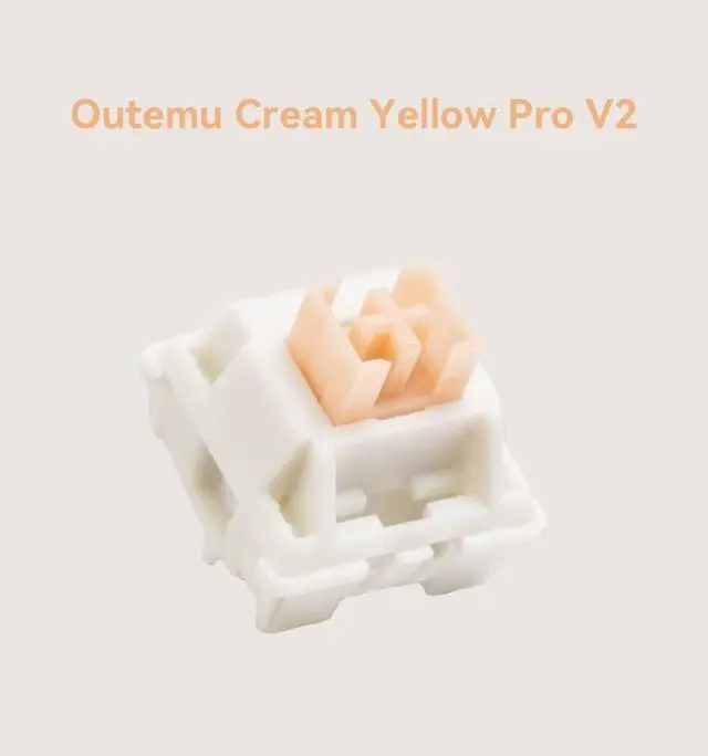 Alt view image 2 of 7 - Outemu Cream Yellow Pro V2 Switch, 5Pin Pre-Lubed Silent Tactile Switch for Custom Mechanical Keyboard(110PCS)