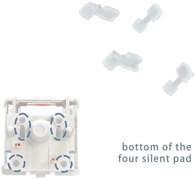 Alt view image 5 of 5 - GATERON Dual-Rail Zero Degree Switch Fully Silent Silver 3 Layer 5 pin Linear DIY RGB Customized Mechanical Keyboard Switch (72PCS)