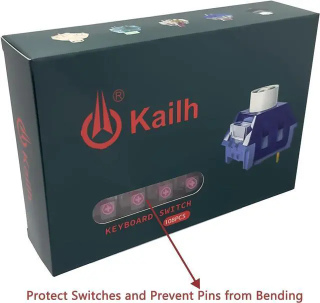Alt view image 5 of 6 - Silent Keyboard Switches,Kailh Box Silent Pink Switches for Mechanical Keyboard,3-pin 45gf Linear/Typing&Gaming/Waterproof Switches(Silent Pink,108Pcs)