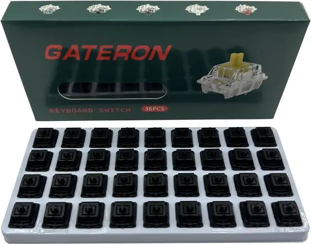 Alt view image 6 of 6 - Gateron Oil King 3.0 Switches for Mx Mechanical Keyboard,5-Pin 55gf Linear/Pre-Lubed/Triple-Enhanced Pin Switches(36pcs,Oil King)
