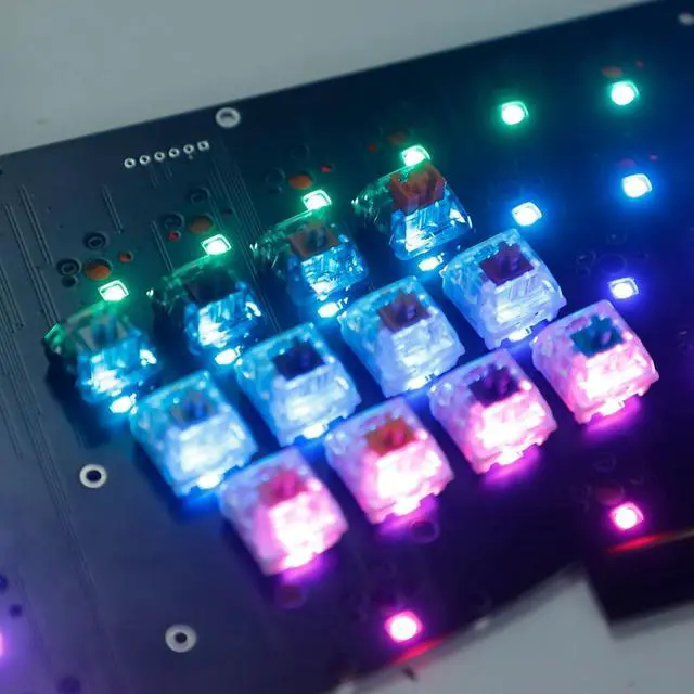 Alt view image 2 of 7 - Kailh Speed Silver Gold Copper Bronze Pink Super Speed Silver Copper Red Bronze Pro Purple Burgundy Light Green MX SMD 3 Pin RGB Switches for Mechanical Keyboard (90 PCS, Super Speed Silver)