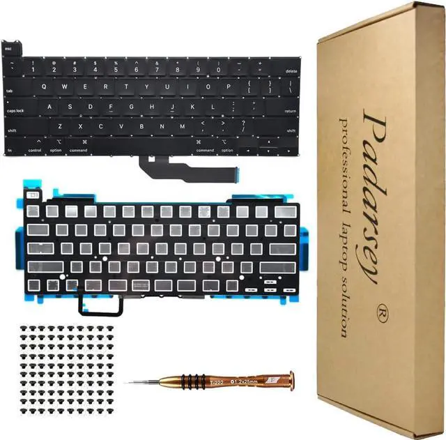 Main image of Padarsey Replacement Backlight Backlit Keyboard Compatible with MacBook Pro 13 inch A2251 Released 2020 US Layout+Keyboard Screws+Screwdriver