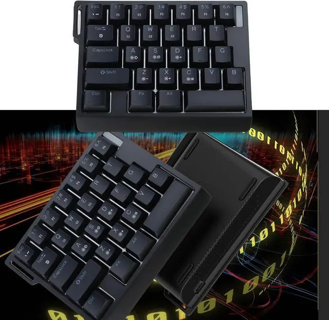Alt view image 2 of 7 - HE30 Mechanical Game Keyboard with Colorful Lighting Enhances Durability for Office Game Use Quick Action Keypad