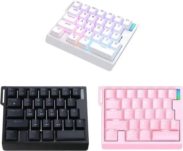 Alt view image 5 of 7 - HE30 Mechanical Game Keyboard with Colorful Lighting Enhances Durability for Office Game Use Quick Action Keypad