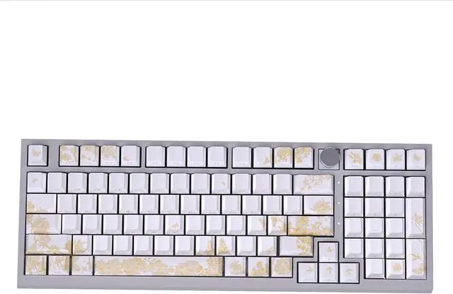 Alt view image 6 of 7 - 146/136Keys Keycaps Customs Platinums Embroidery Keycap Set Side Print Backlit Caps for Mechanical Keyboard Side Print Keycap