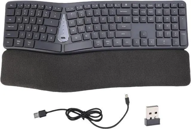 Main image of ciciglow WL Ergonomic Keyboard, Split Keyboard with Cushioned Wrist Rest, Nature Typing, BT and 2.4G USB C Connectivity, Compatible with for 98 Me 2000 7 8 10