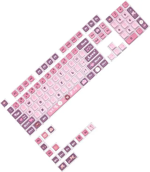 Alt view image 4 of 7 - Clear PC Keycaps Set Cartoon Backlit Keycap120Key Caps for MX Switches Mechanical Keyboards Full Keycap Set