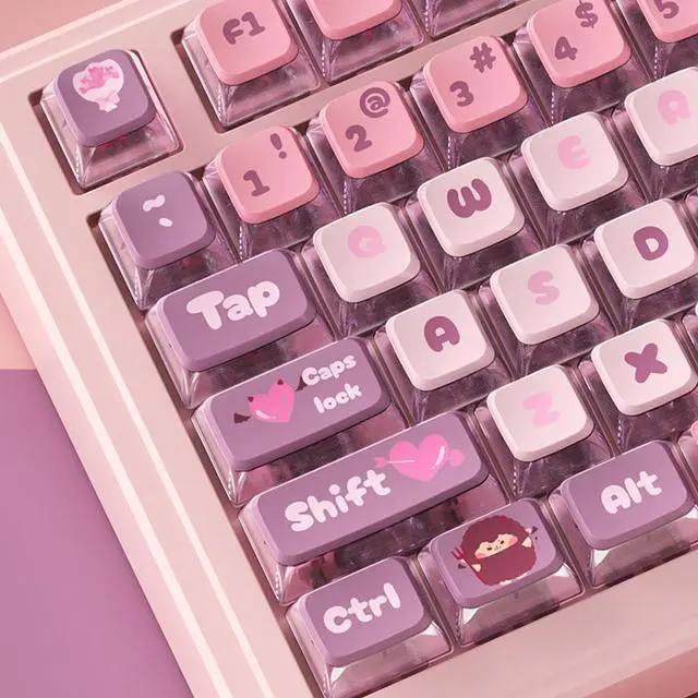 Alt view image 2 of 7 - Clear PC Keycaps Set Cartoon Backlit Keycap120Key Caps for MX Switches Mechanical Keyboards Full Keycap Set