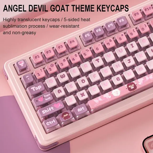 Alt view image 3 of 7 - Clear PC Keycaps Set Cartoon Backlit Keycap120Key Caps for MX Switches Mechanical Keyboards Full Keycap Set