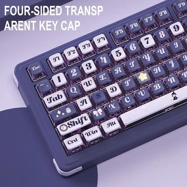 Alt view image 7 of 7 - Clear PC Keycaps Set Cartoon Backlit Keycap120Key Caps for MX Switches Mechanical Keyboards Full Keycap Set