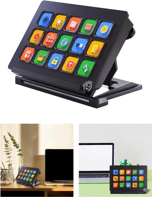 Alt view image 2 of 7 - Live Stream Command Centers 15Customizable Button Ai Keyboards Stream Controller for Mutiple Apps Content Creation Controller Deck