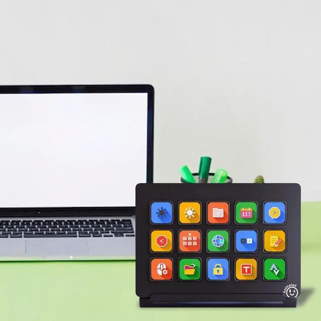Alt view image 7 of 7 - Pitadue Live Stream Command Centers 15Customizable Button Ai Keyboards Stream Controller For Mutiple Apps Content Creation