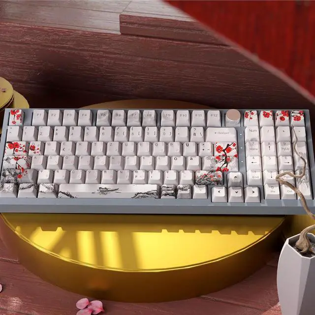 Alt view image 2 of 5 - 128 Key OEM Keycaps Blossom Keycaps Set for Game Mechanical Keyboards Keyswitch Keycaps Replaces