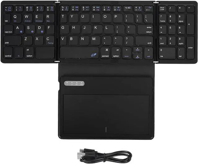 Alt view image 3 of 7 - Ergonomic Foldable Keyboard Keypad with Large Touchpad and Numpad for Tablets PC