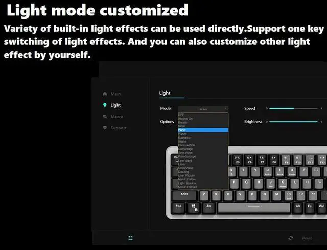 Alt view image 3 of 7 - LK67/KF068 Mechanical Keyboard Kits Light Single Modes Cord Full Keyboard with Numberpad