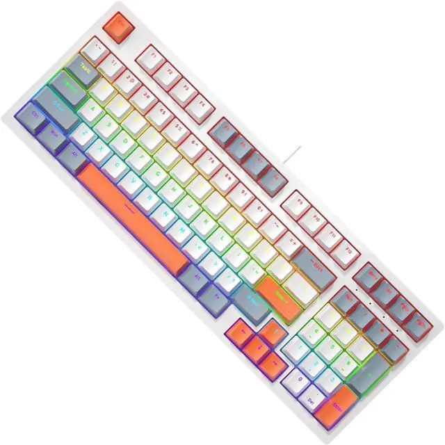 Main image of divuukyi 98Key Mechanical Keyboard With LED Lighting Comfortable Feel Keycap For Gamers And Typists In Small Space Keyboard