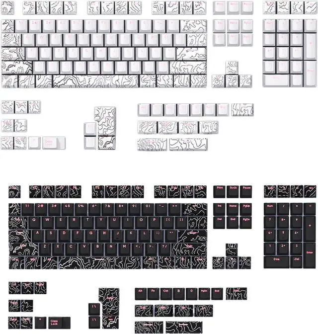 Alt view image 6 of 7 - Thick Key Cap Set Double Shot Backlit Key Cap Sublimation Mechanical Keyboard Key Cap Special Advanced Line